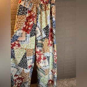 Colorful Patchwork Wide- Leg Pants